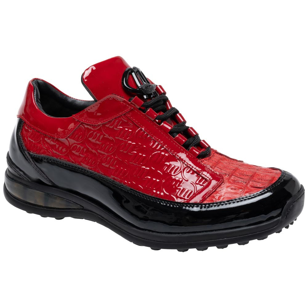 Mauri Men's Hornback Crocodile & Patent Red Trendy Sneakers BEATS (US Men Size)