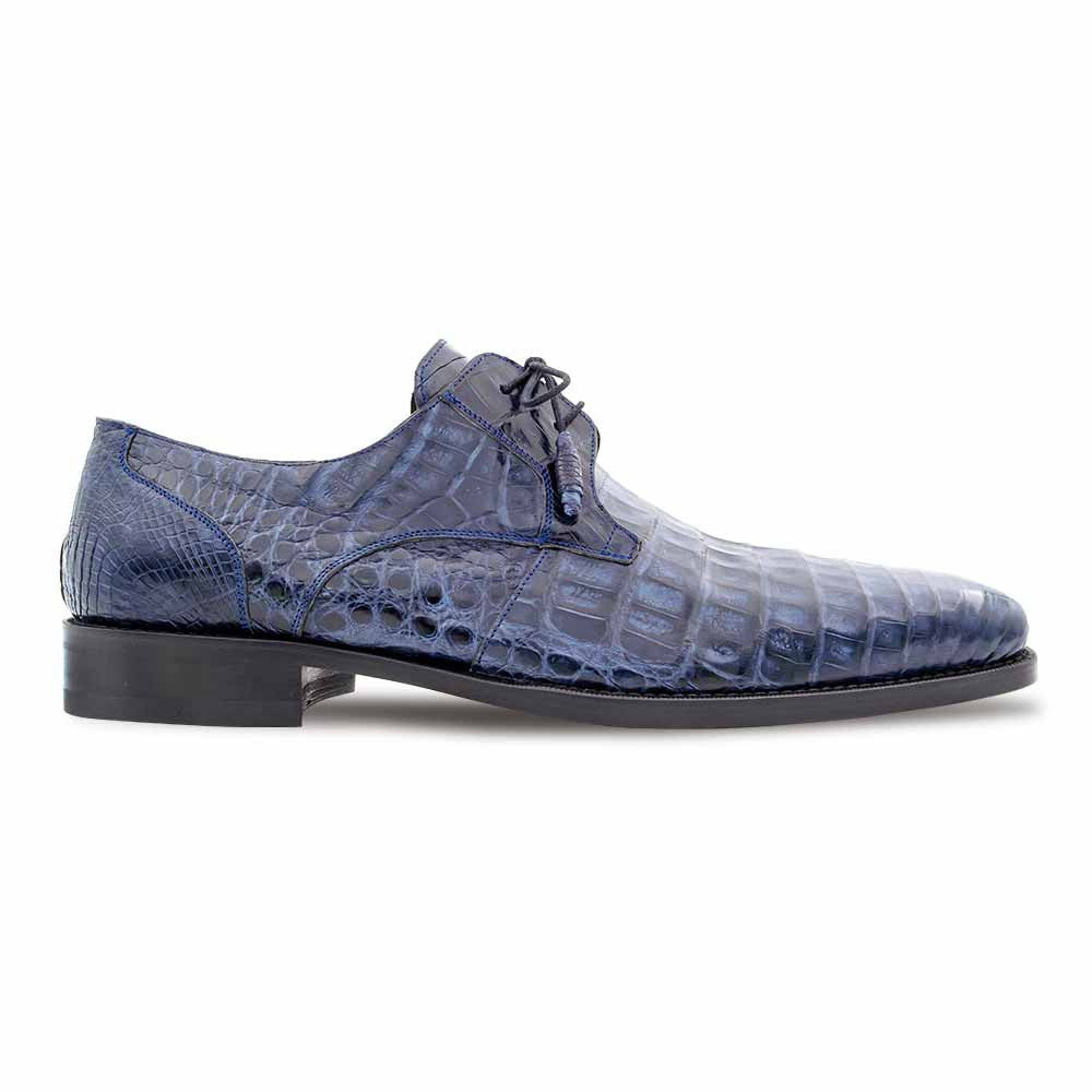 Mezlan of Spain Genuine Crocodile Skin Blue Derby Shoes ANDERSON (USA Men Size)