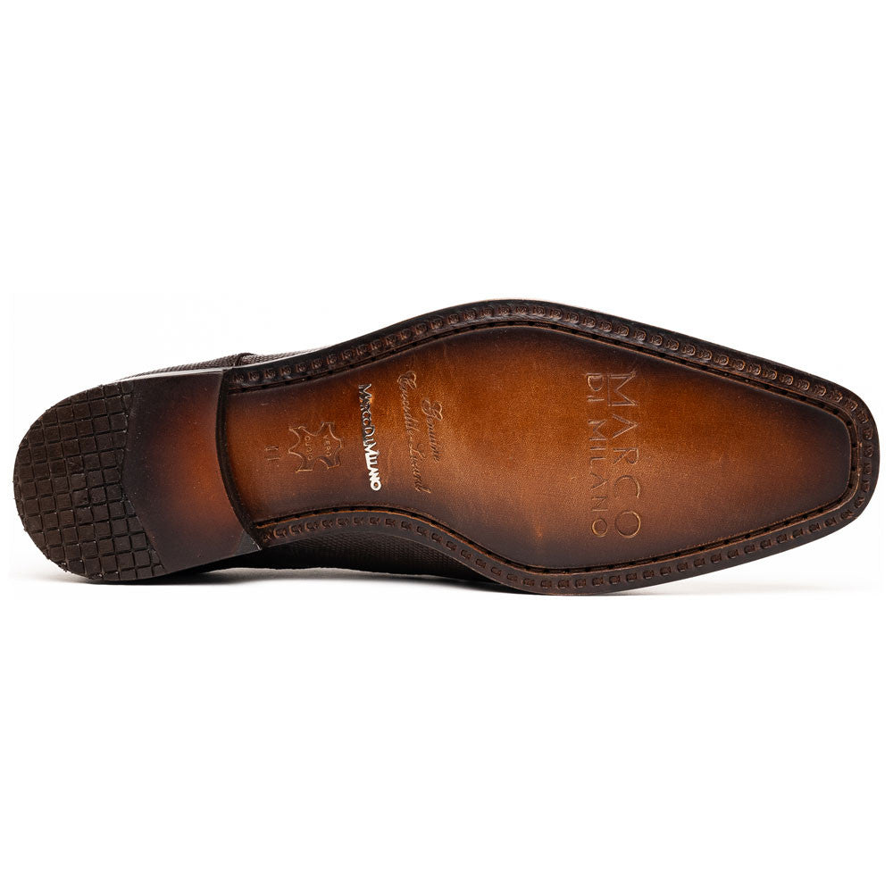 Merida Genuine Caiman and Lizard Skin Brown Dress Derby | Marco Di Milano