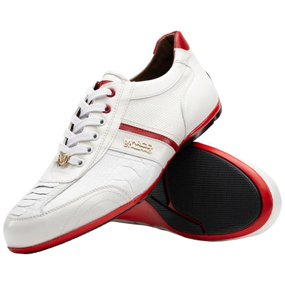 Marco Di Milano Portofino Ostrich Leg & Calf Sneaker - White