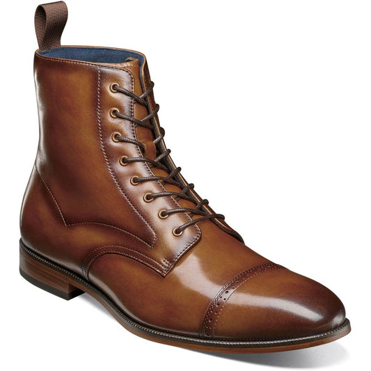 Stacy Adams Henry Cap Toe Lace Up Boot in Tan