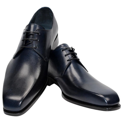 DUCA Sermoneta Navy Men's Italian Calf Leather Derby Dress Shoes