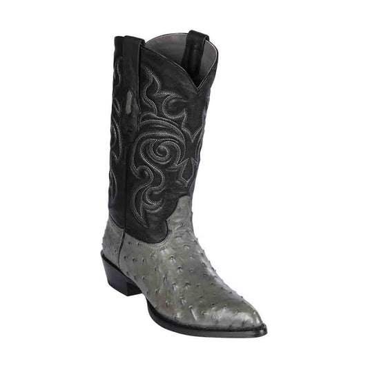 Los Altos Grey J-Toe Genuine Ostrich