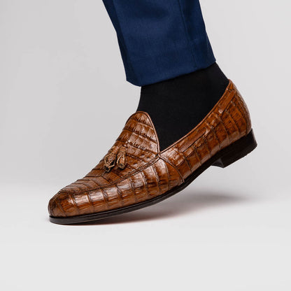 Bianchi Bay Apache Genuine Caiman Crocodile Tassel Loafers | MARCO DI MILANO