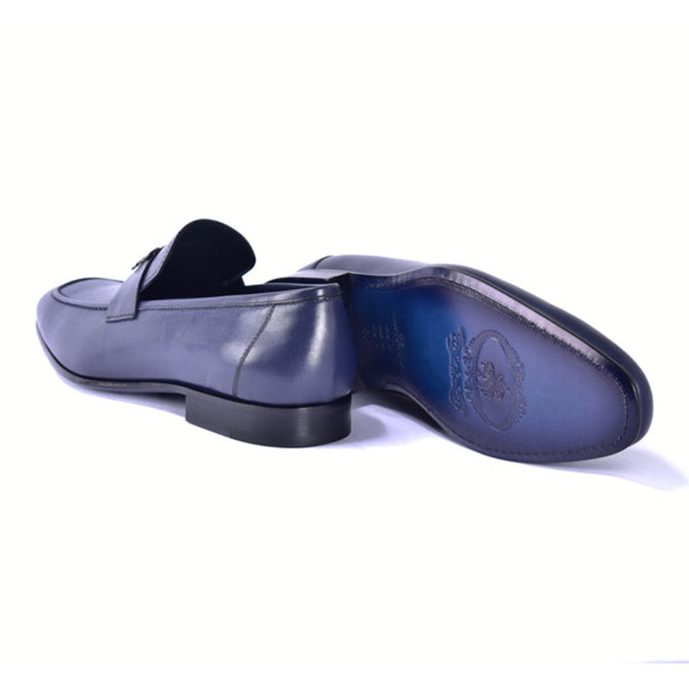 CORRENTE Smooth Calf H Buckle Navy Loafer