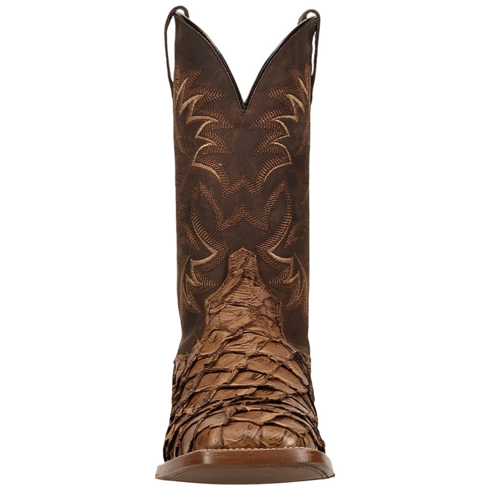Dan Post Men's Marc Tan Chocolate Genuine Pirarucu Western Cowboy Boot
