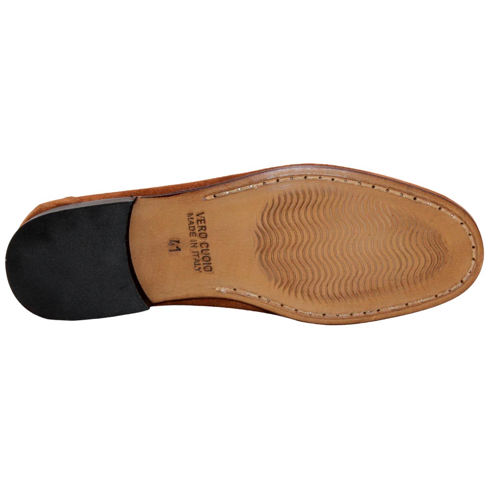 Termoli Rust Suede Leather Slip On | Duca Dress Loafers for Men