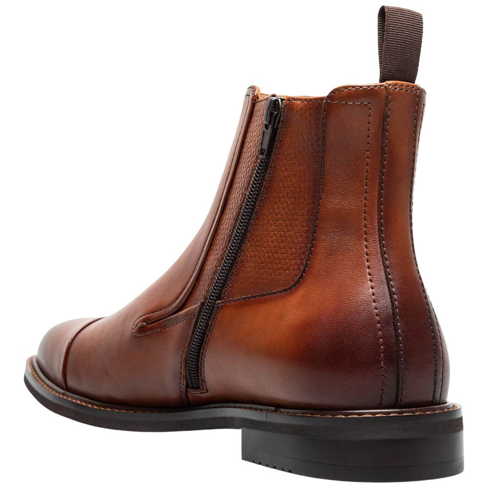 Stacy Adams Berkshire Cap Toe Side Zip Boot - Brandy