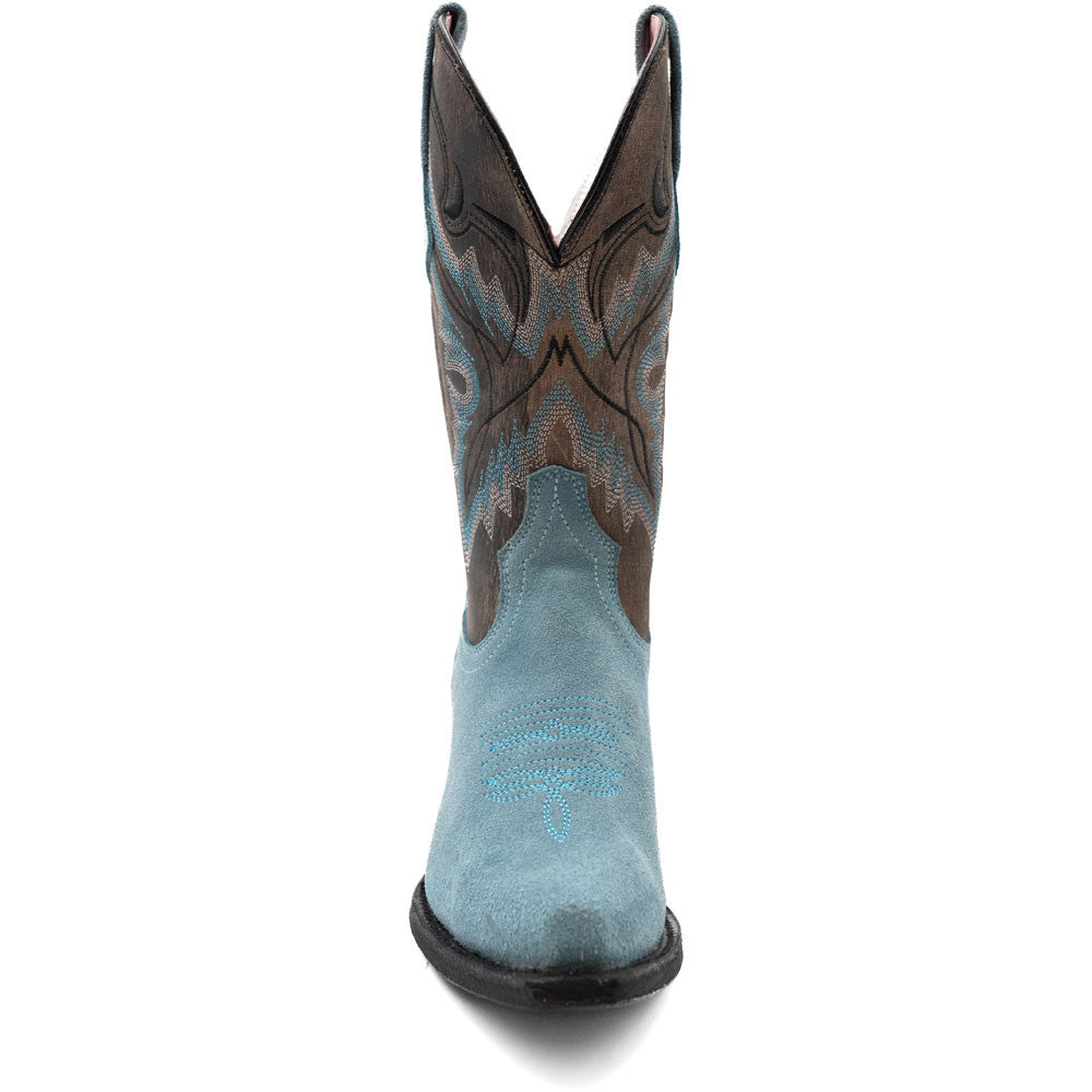 Ferrini Women’s Holly Dusty Blue Snipped Toe Leather Cowboy Boots
