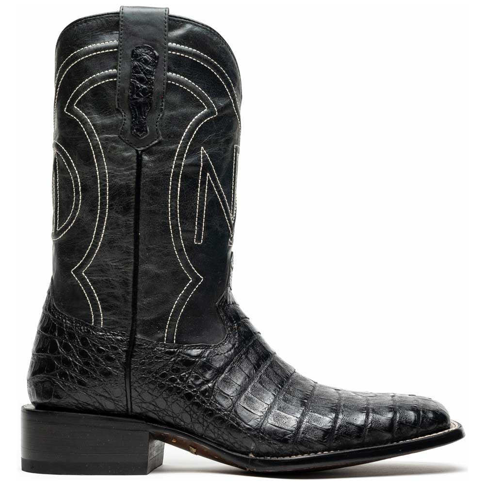 Tucson Genuine Caiman Belly Skin Black Cowboy Boot | Marco Di Milano Western Boots