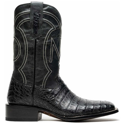 Tucson Genuine Caiman Belly Skin Black Cowboy Boot | Marco Di Milano Western Boots