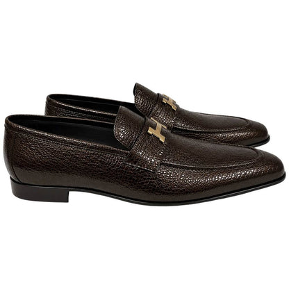 Corrente Men's Vita Calf Skin H-Buckle Loafer - Brown