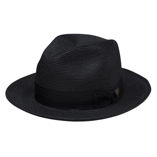 Dobbs Harrod Florentine Milan Straw Hat in Black