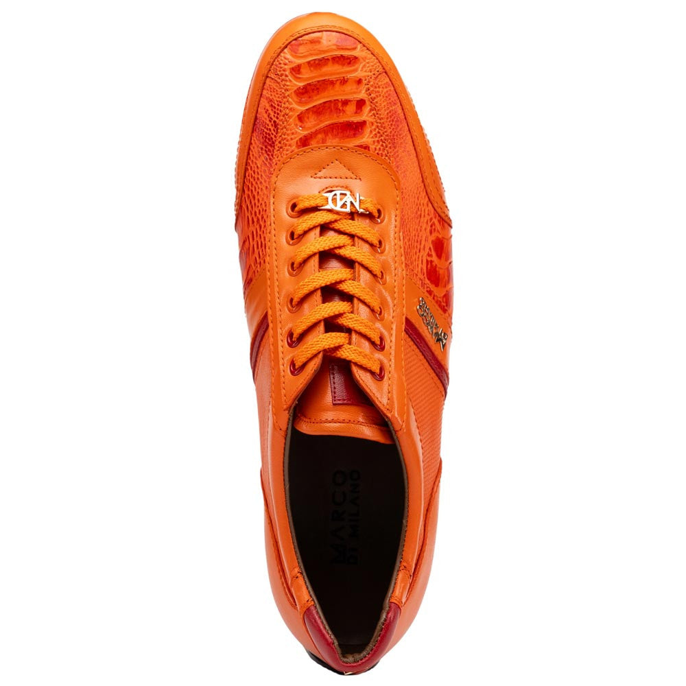 Marco Di Milano Portofino Ostrich Leg & Calf Sneaker - Orange