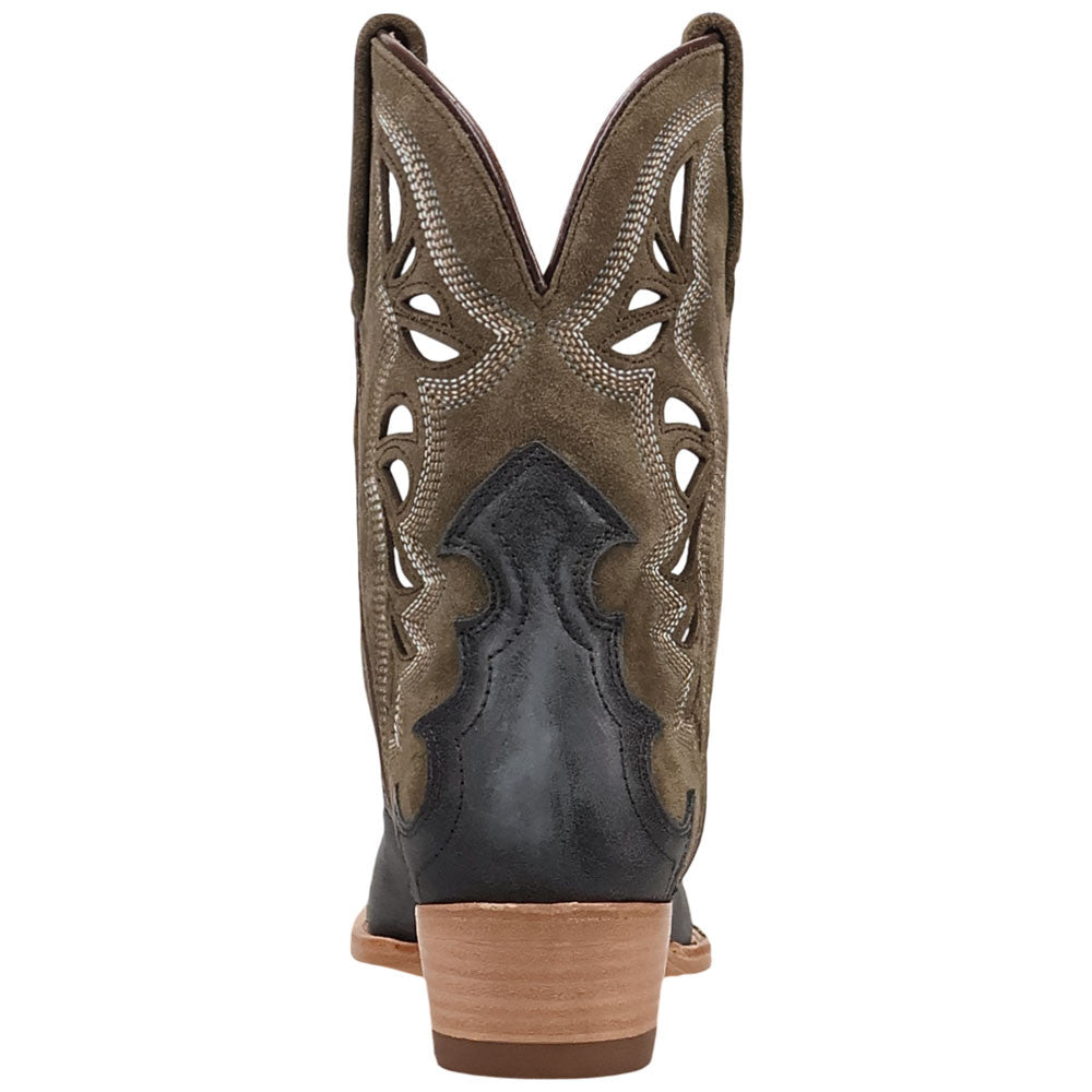 Dan Post Haven Women's Blue Leather Western Bootie - 8" Shaft, Snip Toe
