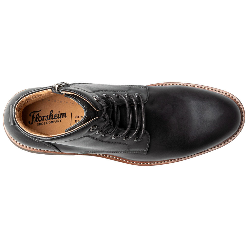 Florsheim Redford Black Crazy Horse Men's Plain Toe Lace Up Boot