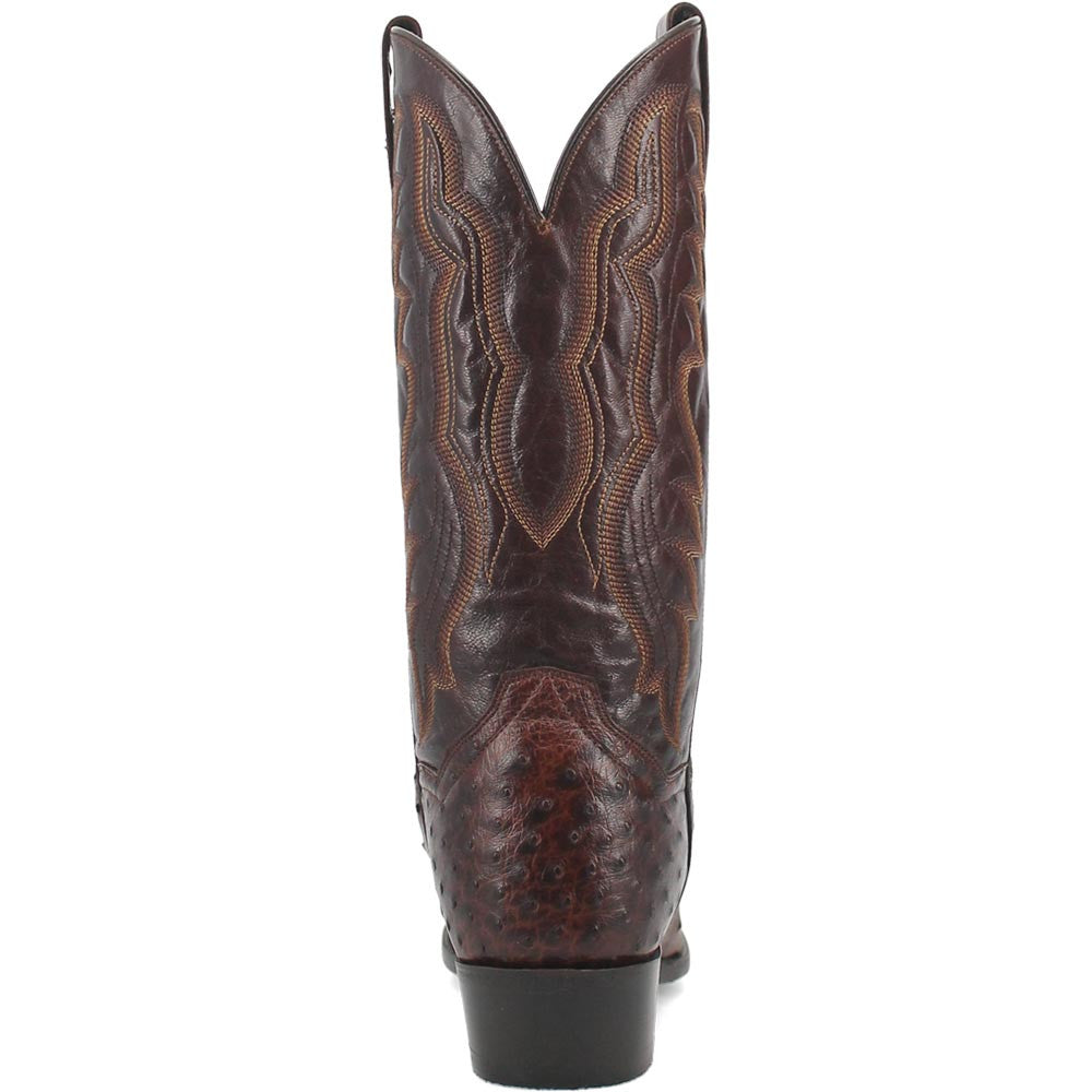 Dan Post Pershing Brown Full Quill Genuine Ostrich 13” Round Toe Cowboy Boot