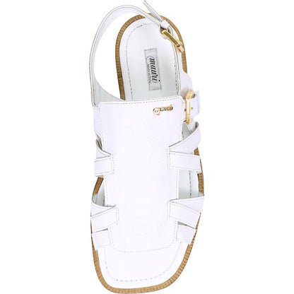 Mauri Antigua Men's White Exotic Ostrich Leg Sandal