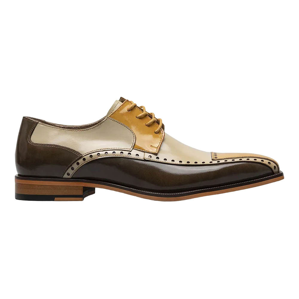 Stacy Adams Plaza Olive Multi Modified Cap Toe Leather Oxfords (USA Men Size)