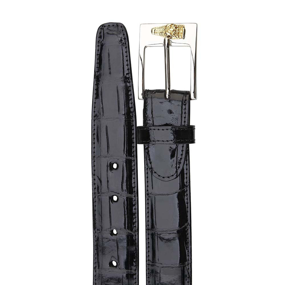 Belvedere Men's Black Alligator Belt