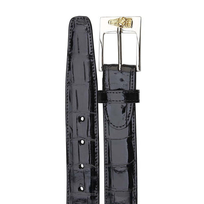 Belvedere Men's Black Alligator Belt
