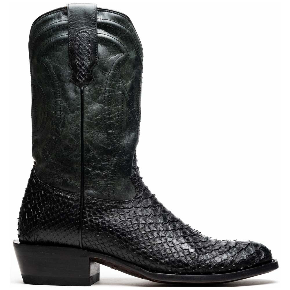 Kansas Genuine Python Skin Black Cowboy Boot | Marco Di Milano Western Boots