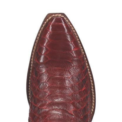 Dan Post Calvera Women's Red Python Western Boot - 23" Shaft, High Fashion Heel