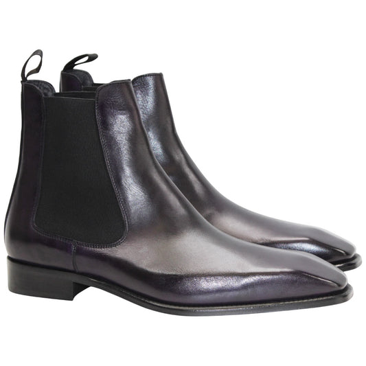 Duca Empoli Men's Purple Calf-Skin Leather Boots