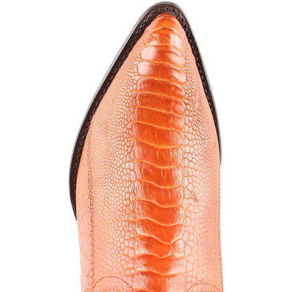 Wild West Cognac Genuine Ostrich Leg Boots