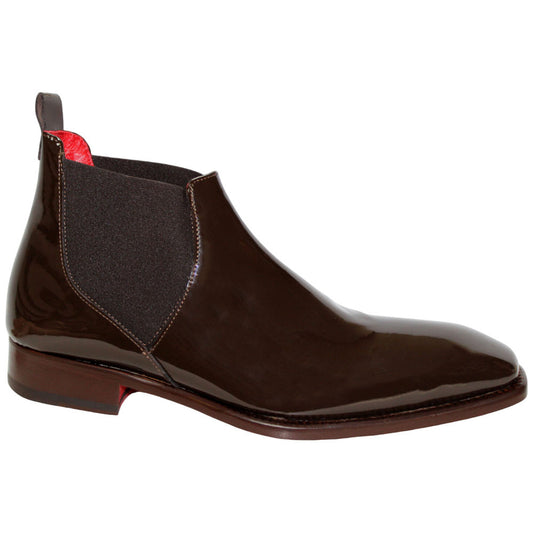 EMILIO FRANCO Leonardo Chocolate Patent Leather Boots