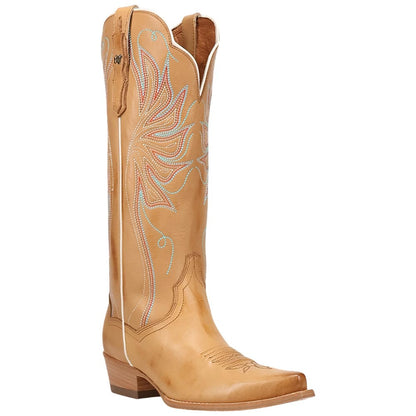 Dan Post Grace Women's Tan Leather Western Boot - 15" Shaft, Snip Toe