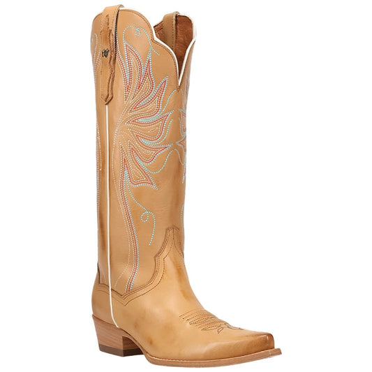 Dan Post Grace Women's Tan Leather Western Boot - 15" Shaft, Snip Toe