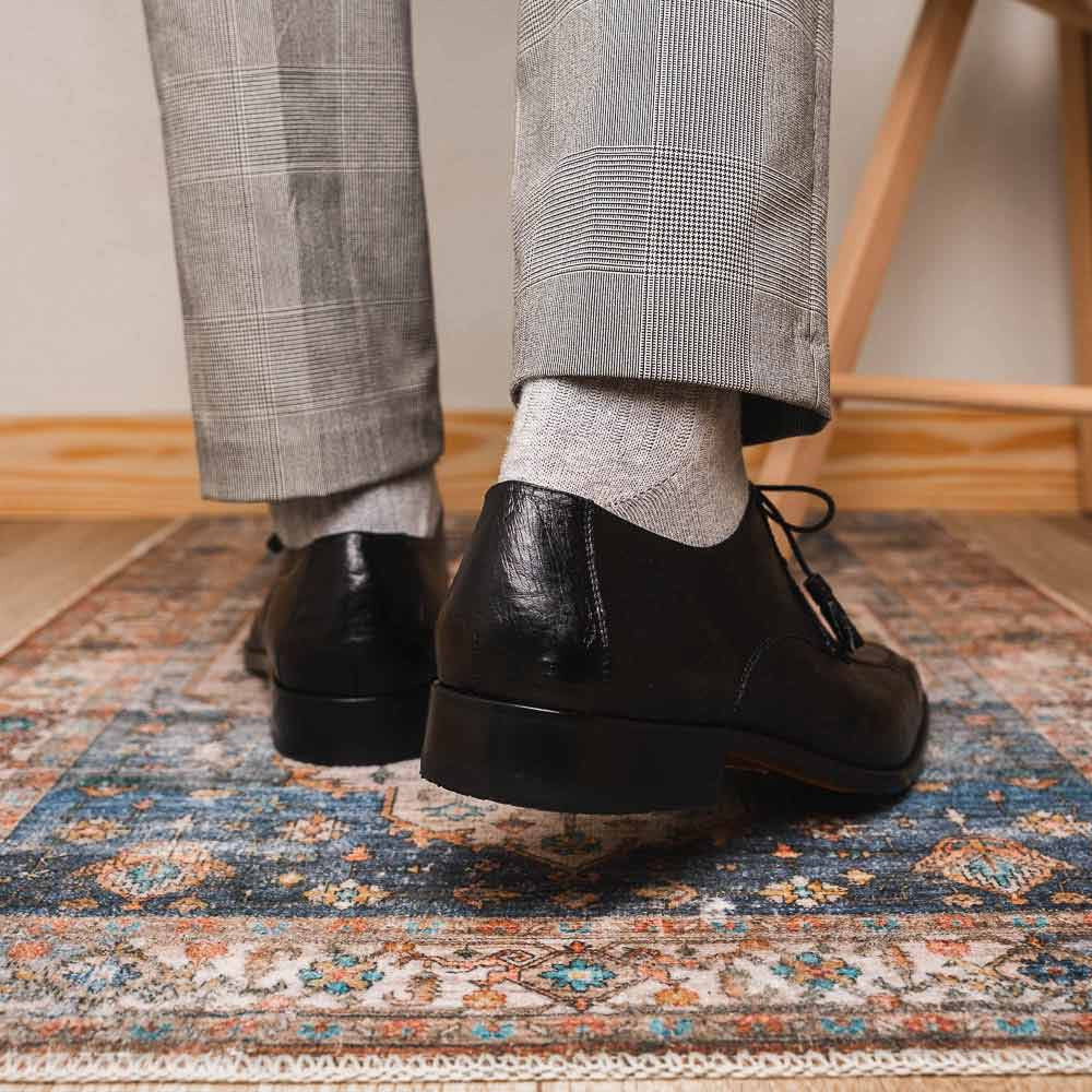 Andretti Black Men’s Genuine Ostrich Leg Dress Derby | Marco Di Milano