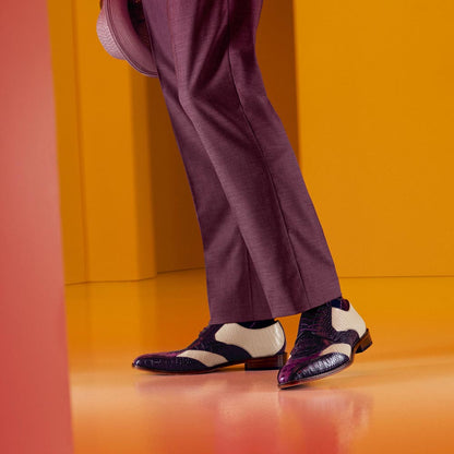 Stacy Adams Tristano Modified Bike Toe Oxford in Purple