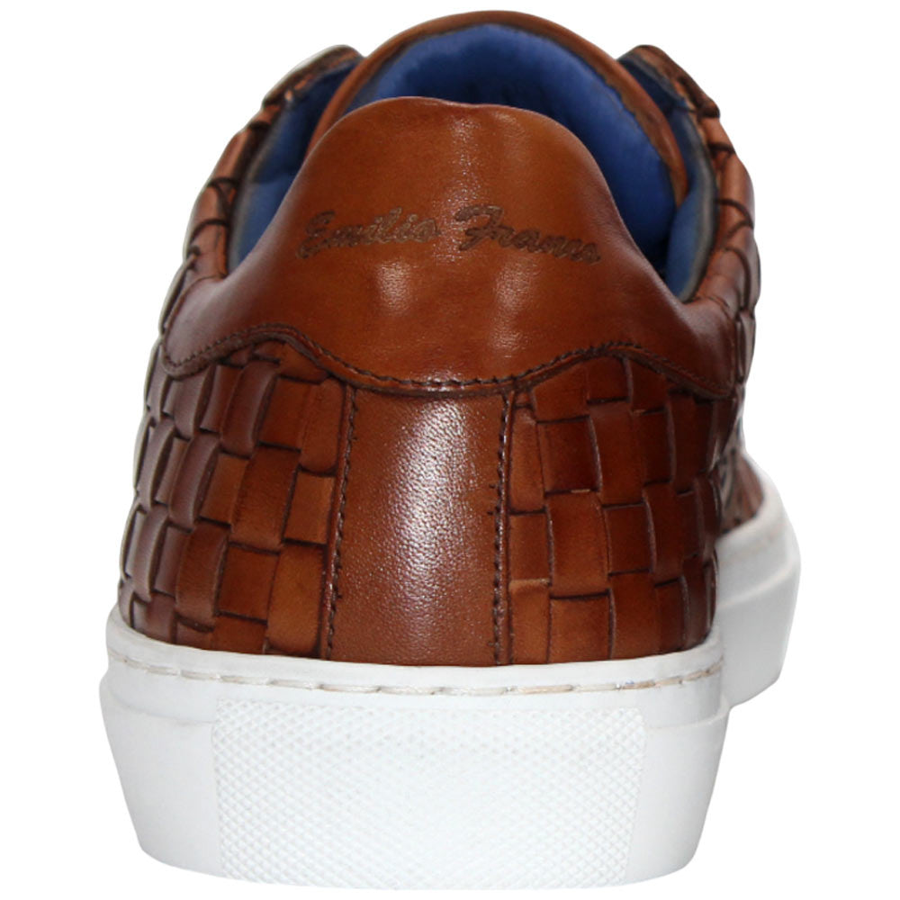 Tropea Cognac Calf-Skin Basket Weave | Emilio Franco Casual Dress Shoes for Men