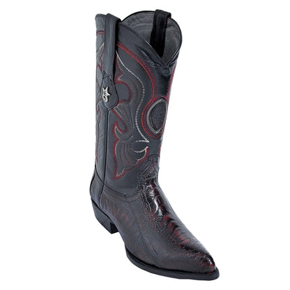 Los Altos Black Cherry J-Toe Genuine Ostrich Leg