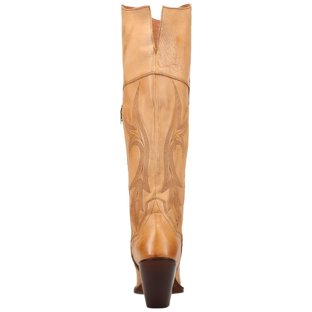 Dan Post Jilted Women's Light Tan Distressed Leather Over-the-Knee Boot - 20" Shaft