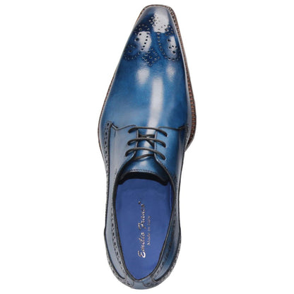 Emilio Franco Giacamo Ocean Blue Calfskin leather Derby Oxfords for Men