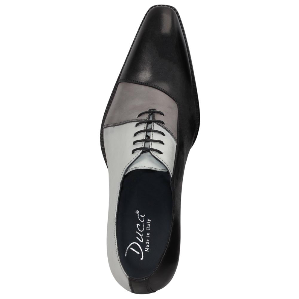 DUCA Spoleto II Men's Black Combo Italian Leather Spectator Oxford Shoes