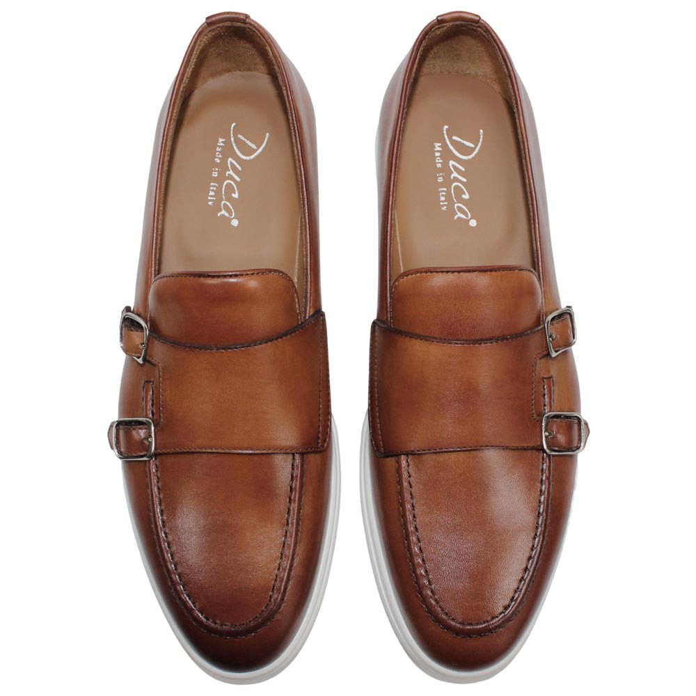 Duca Men's Rimini Cognac Italian Calf Leather Slip-On Loafer