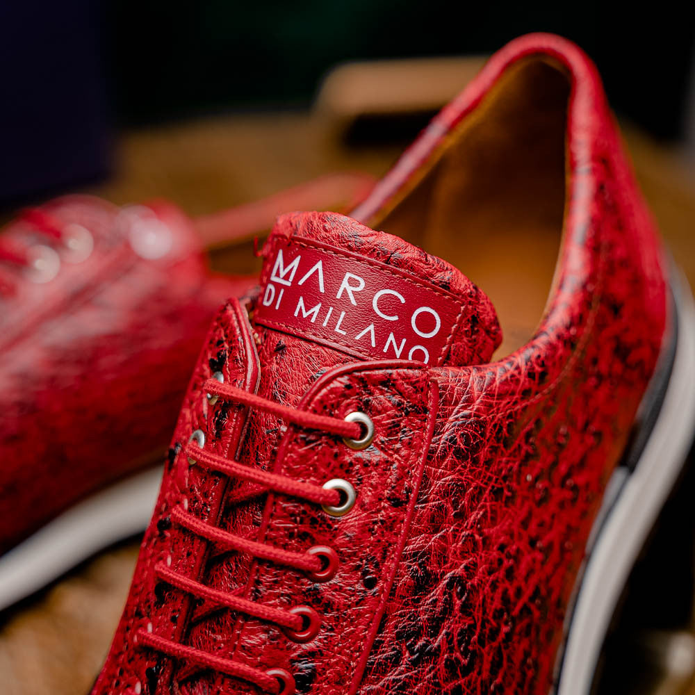 Marco Di Milano SCANNO Ostrich Antique Red Fashion Sneakers