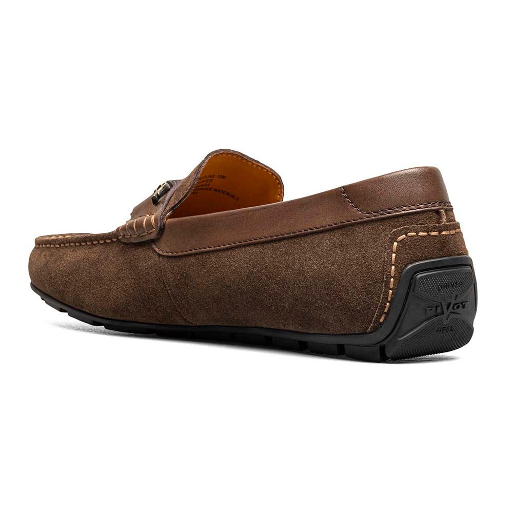 Florsheim Brown Bit Suede and Leather Driver Moc Toe Shoes