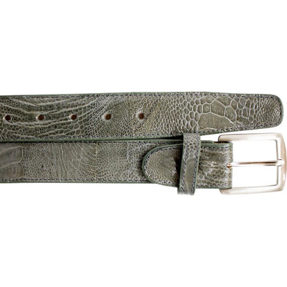 Belvedere Men's Gray Ostrich Leg Belt