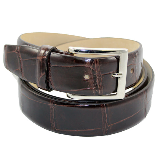 Fennix Chocolate Brown Body Alligator Dress Belt