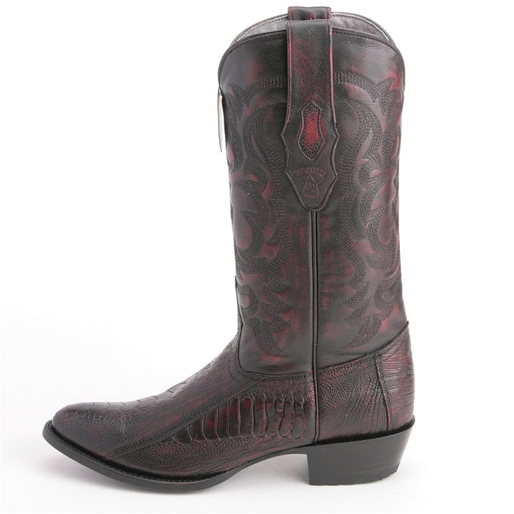 Los Altos Cherry Boots Genuine Ostrich Skin