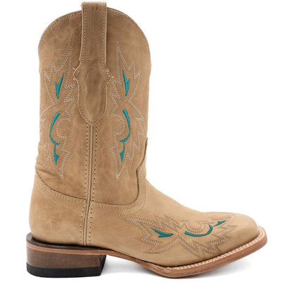 Ferrini Women’s Betsy Tan Square Toe Leather Cowboy Boots