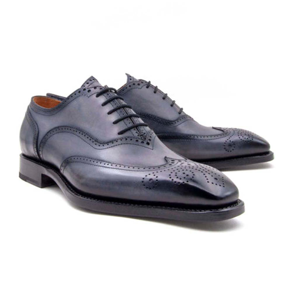 Ugo Vasare Luke Grey Wingtip Oxford Shoes