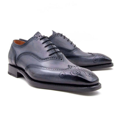 Ugo Vasare Luke Grey Wingtip Oxford Shoes