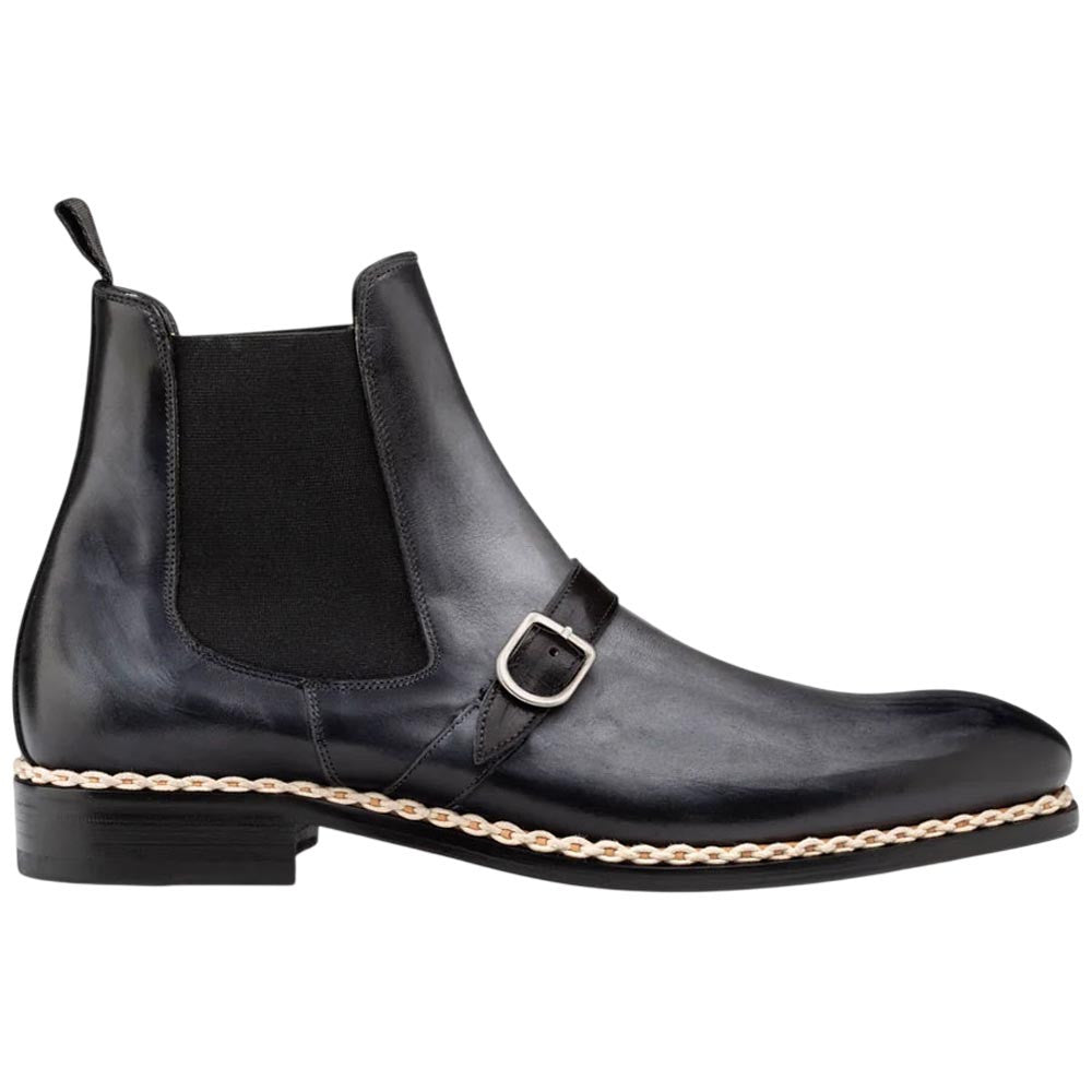 Mezlan Alpine Men's Dark Grey Monk-Strap Chelsea Boot