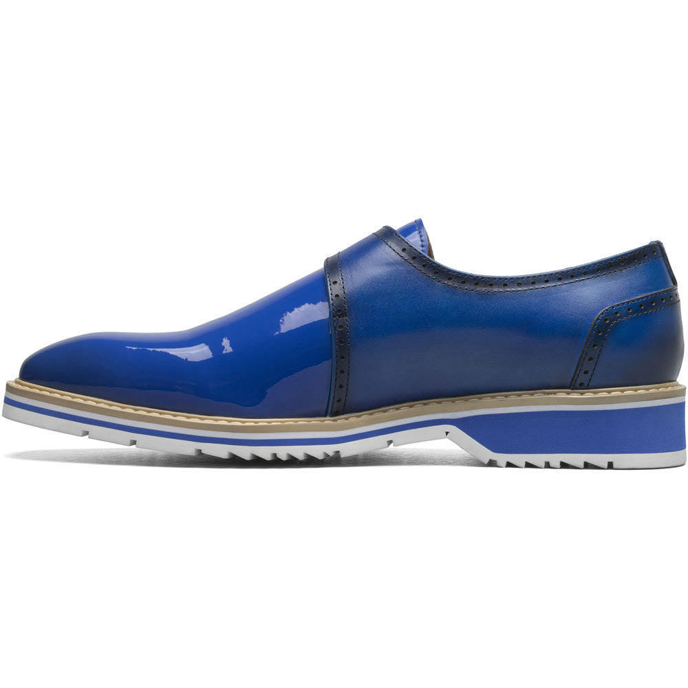 Stacy Adams Bartram Plain Toe Monk Strap in Blue